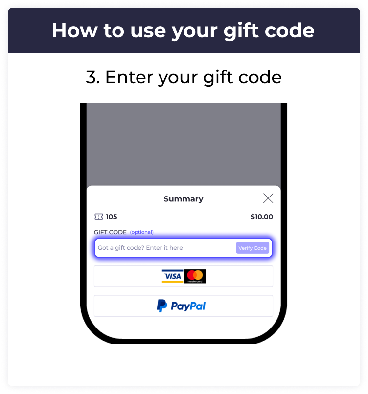 Enter your gift code